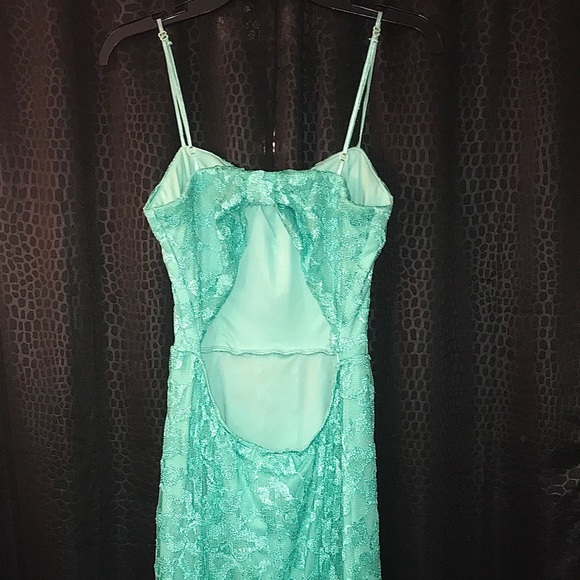 Mint Green High - Low Prom/Homecoming Dress - Picture 3 of 5